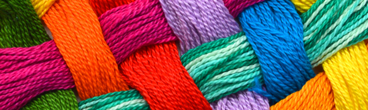 Colorful pattern lattice background from embroidery thread