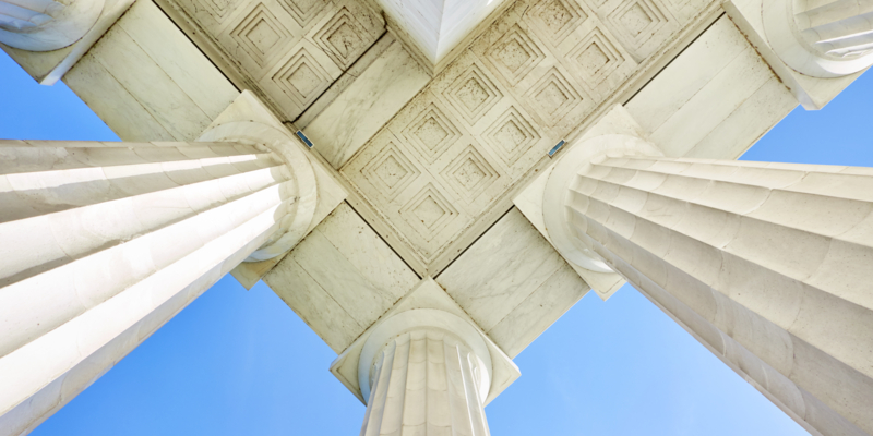 Lincoln memorial from below