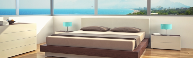 Minimalist modern bedroom design.