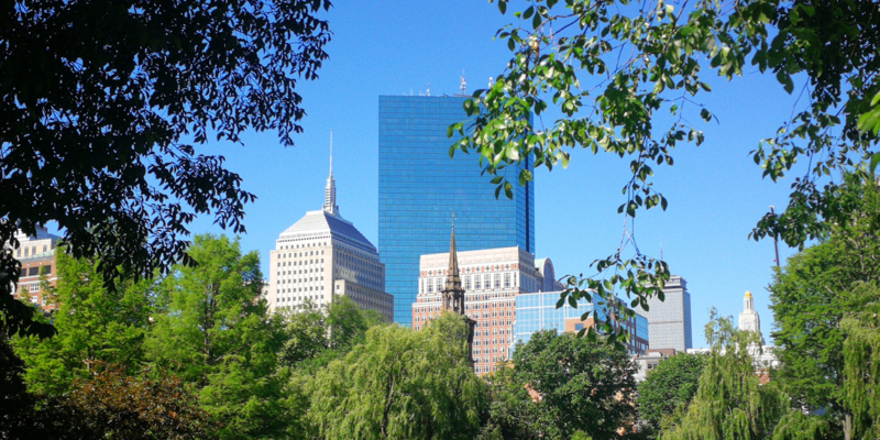 View of Boston Building from park