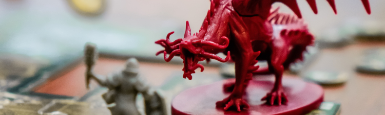 Red dragon in tabletop board game