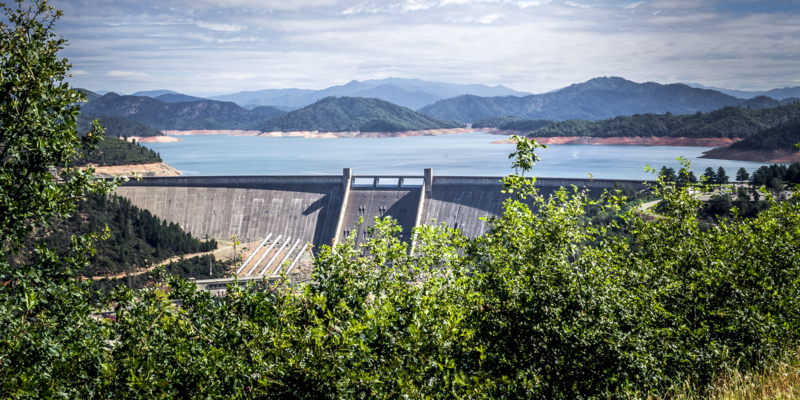Shasta Dam is a concrete arch-gravity dam across the Sacramento River in Northern California in the United States. At 602 feet high, it is the ninth-tallest dam in the US