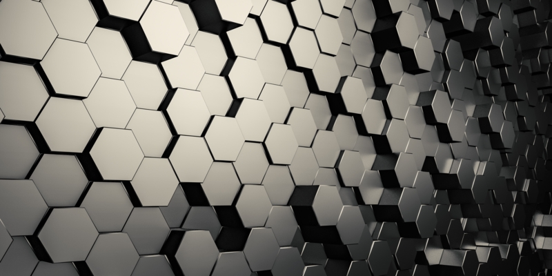 Abstract hexagon metallic pattern background