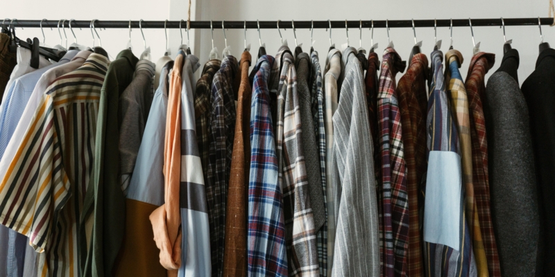 clothing rack in closet